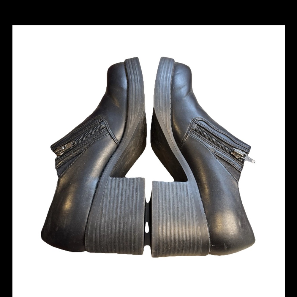 Skechers Somethin' Else chunky Block Heel Booties Black 90s Y2K Size 5 S2 - Picture 5 of 10